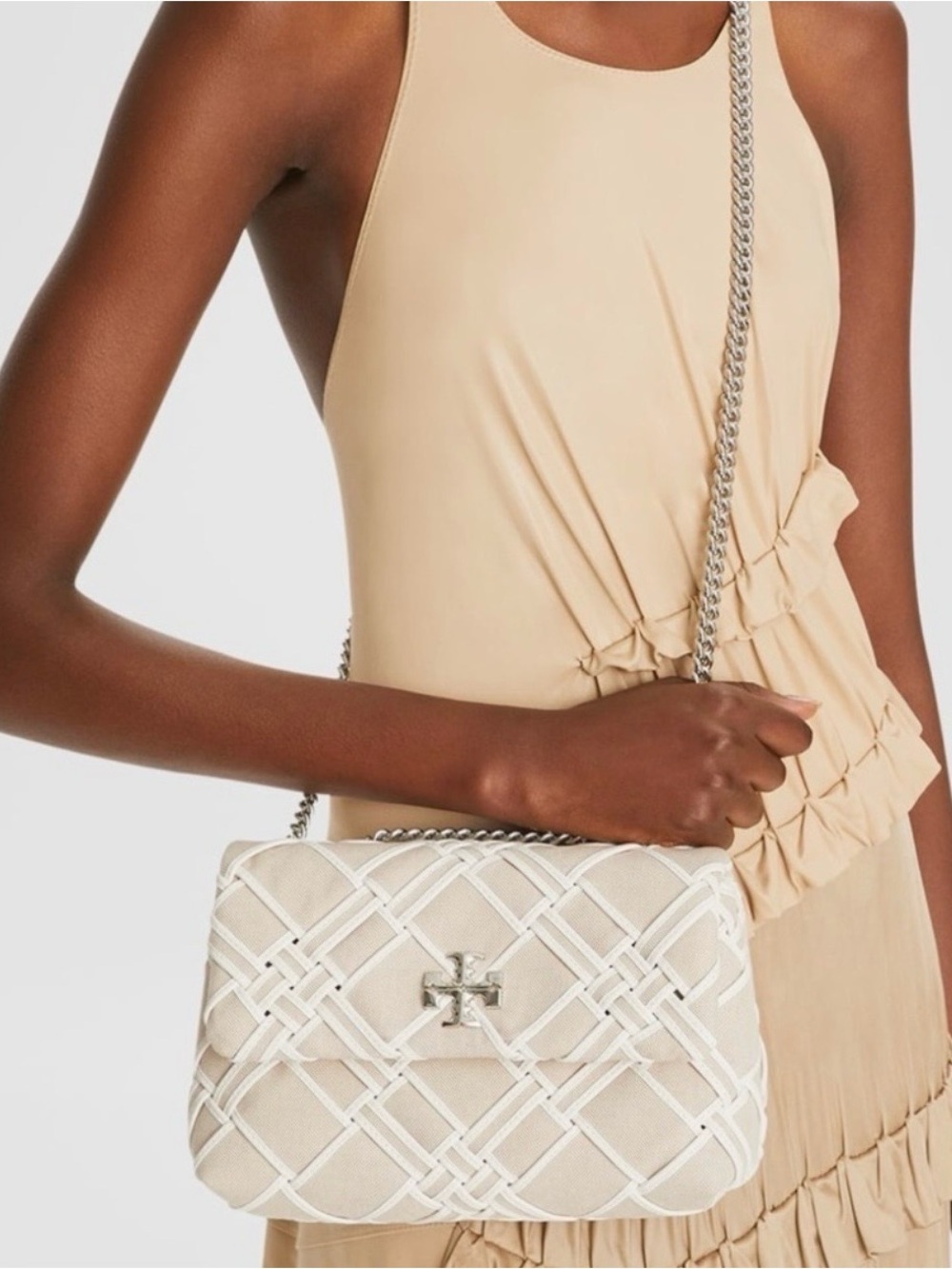 Tory Burch Kira Woven Canvas Convertible Shoulder Crossbody Bag. NWT $699 - Picture 11 of 12